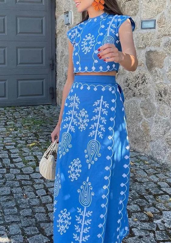 Printed Holiday Style Two-piece Dress