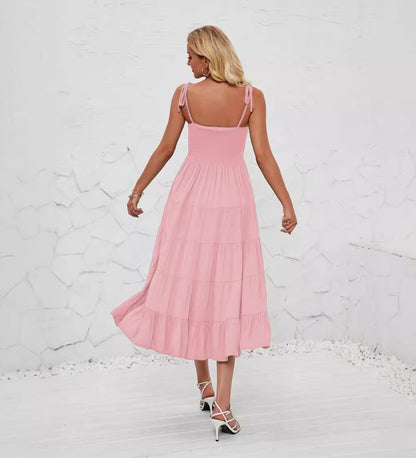 Summer Bohemian Pleated Layered Dress