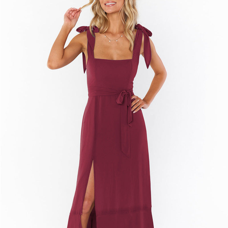 Elegant Slit Strap Dress