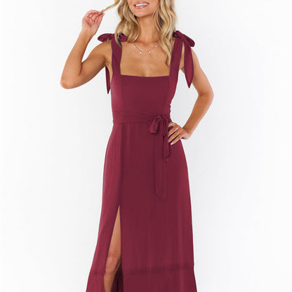 Elegant Slit Strap Dress