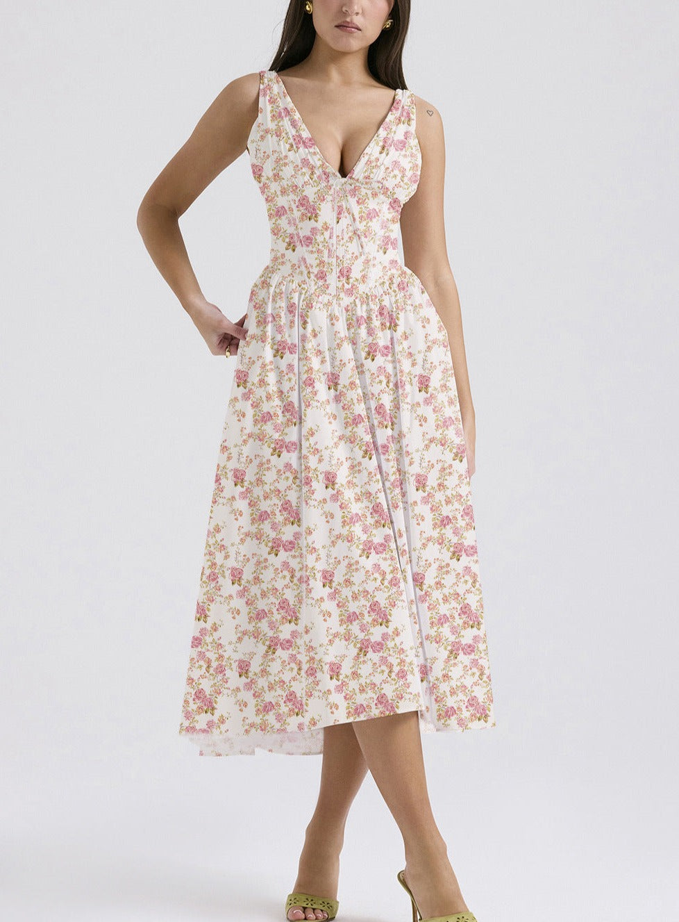 Summer New Floral V-Neck Dress