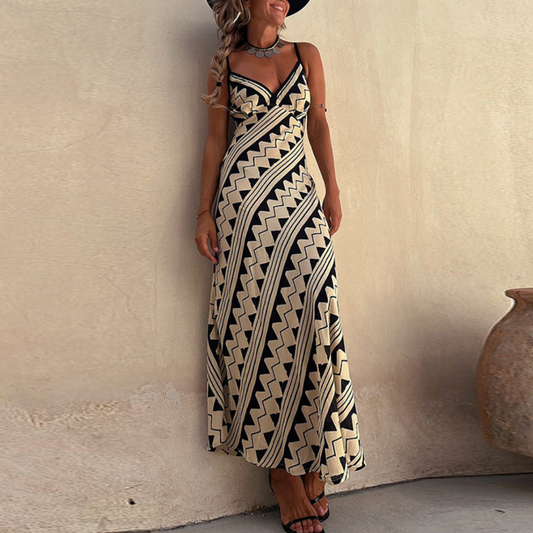 Printed Sleeveless Maxi Dress