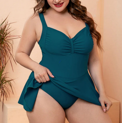 Plus Size Dark Green Swim Dress