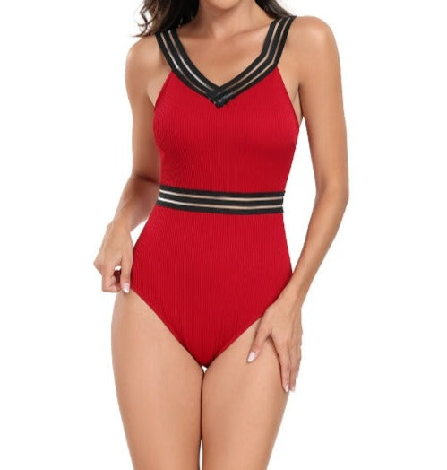 Webbing One-Piece Quick-Drying Bikini Swimsuit