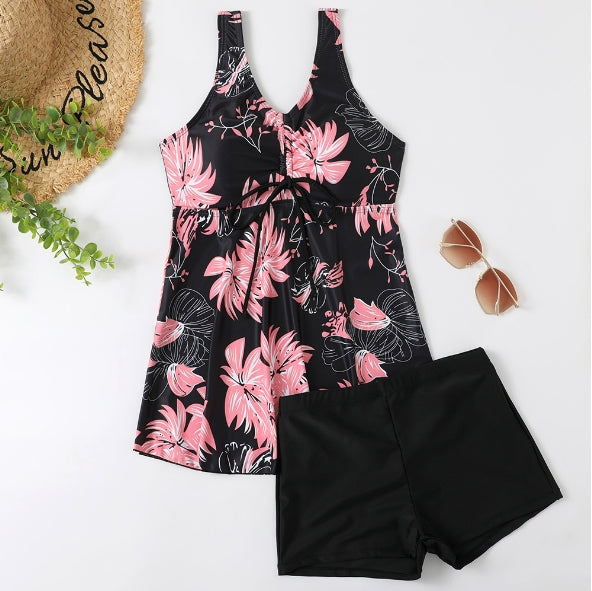 Women's Multicolor Printed Two-piece Swimsuit