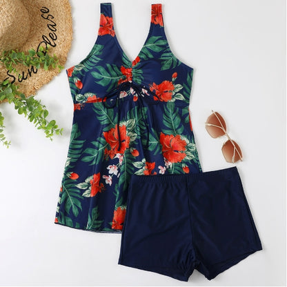 Women's Multicolor Printed Two-piece Swimsuit