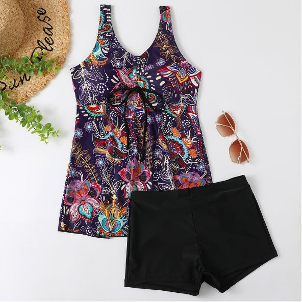 Women's Multicolor Printed Two-piece Swimsuit