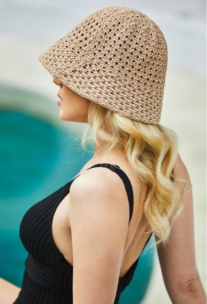 Woven Straw Cloche Hat