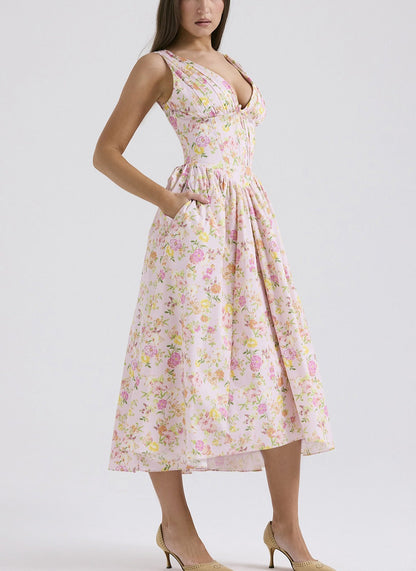 Summer New Floral V-Neck Dress