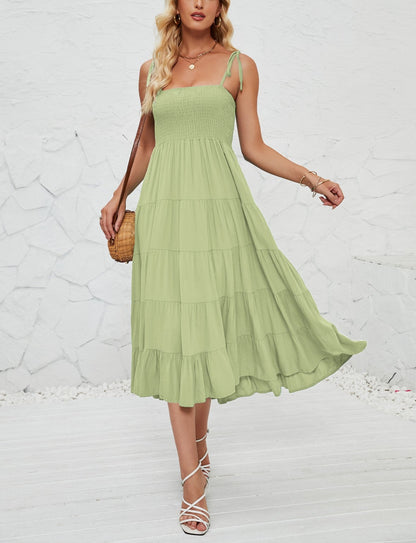 Summer Bohemian Pleated Layered Dress