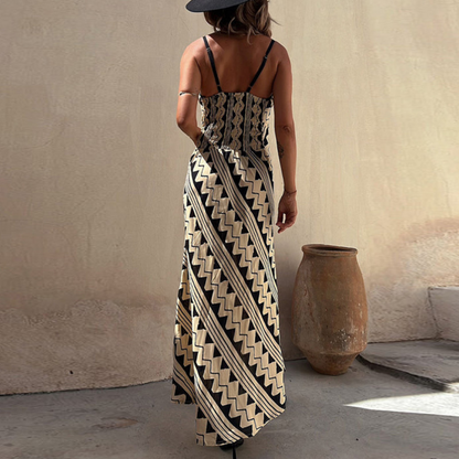 Printed Sleeveless Maxi Dress