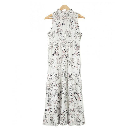 Printed Sleeveless Loose Lace Dress