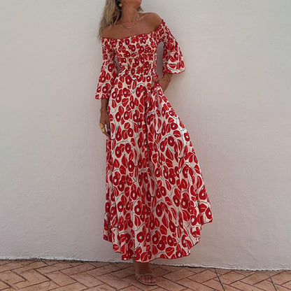 Elegant Off Shoulder High Waist Dress