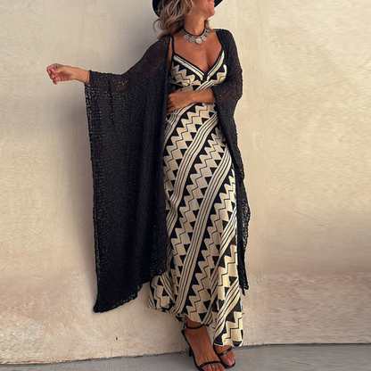 Printed Sleeveless Maxi Dress