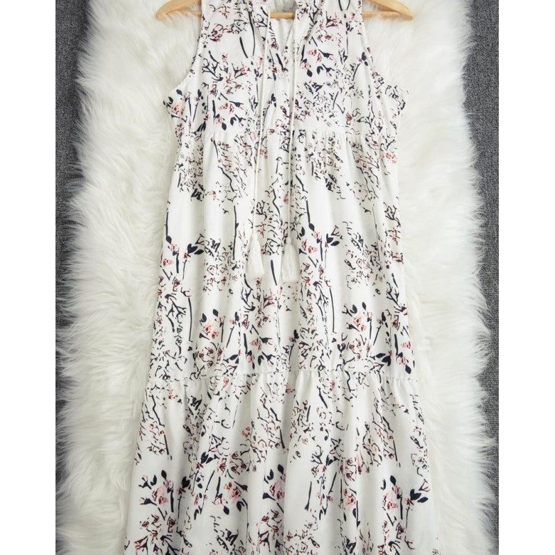 Printed Sleeveless Loose Lace Dress