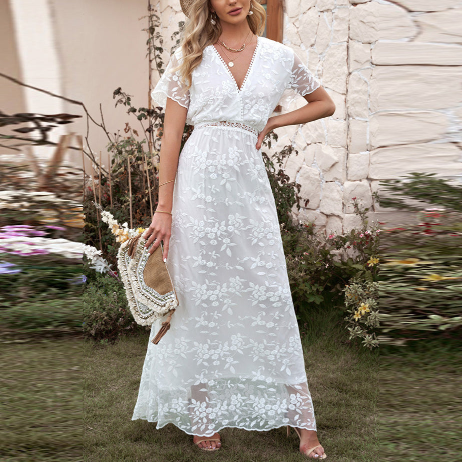 Summer Lace Hook-up Hollow Dress