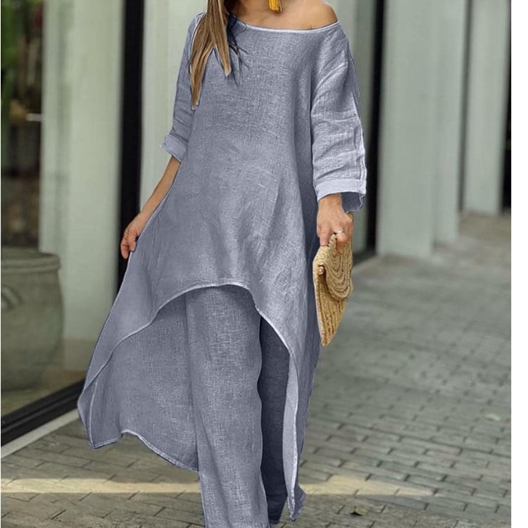 🌸Up to 50% off🔥 Women's Solid Color Linen Casual Suit