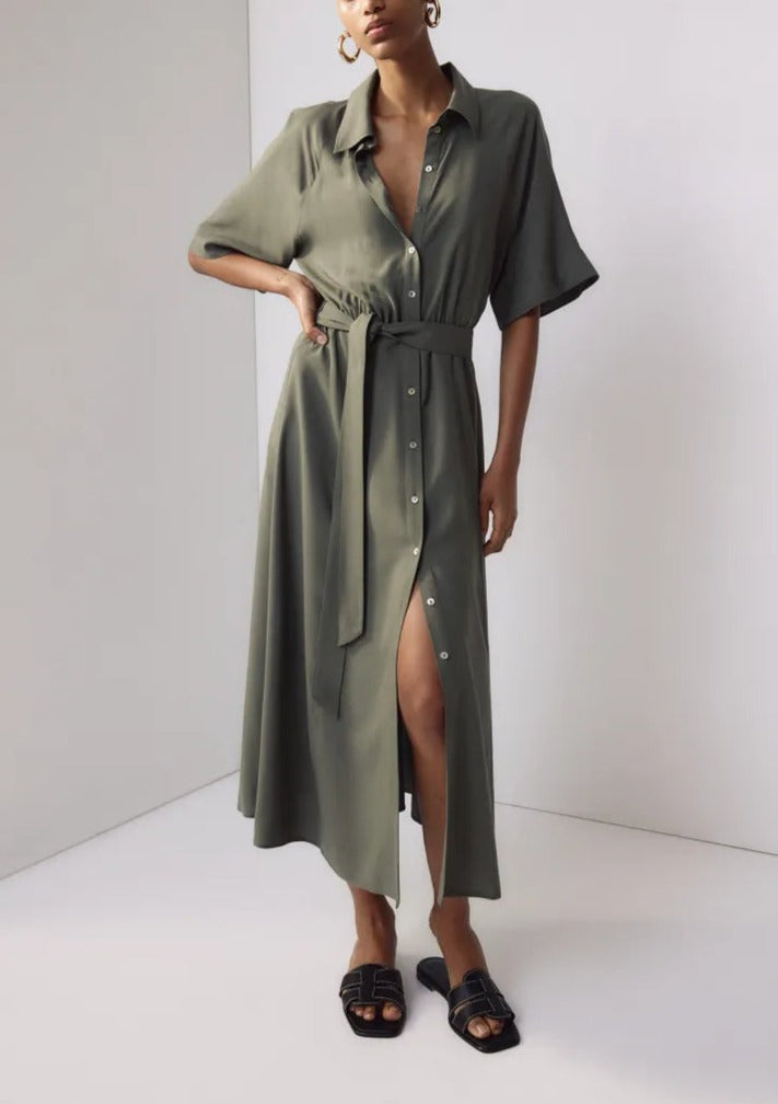 Tie-belt Shirt Dress