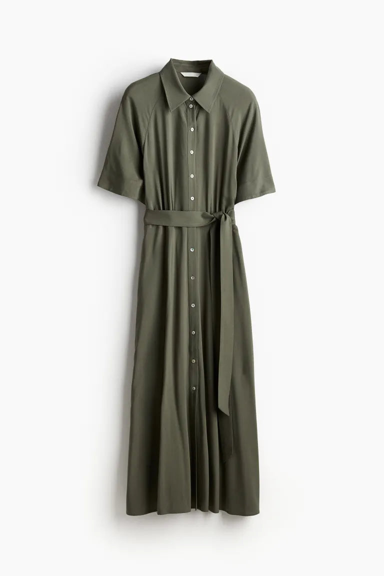 Tie-belt Shirt Dress