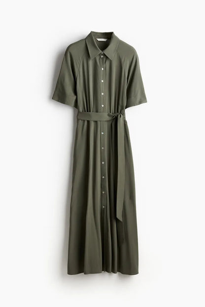 Tie-belt Shirt Dress