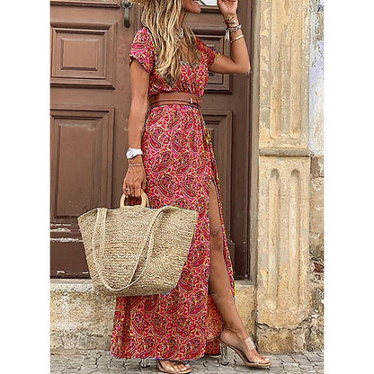 Bohemian V-neck Floral Dress