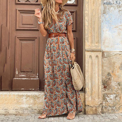 Bohemian V-neck Floral Dress