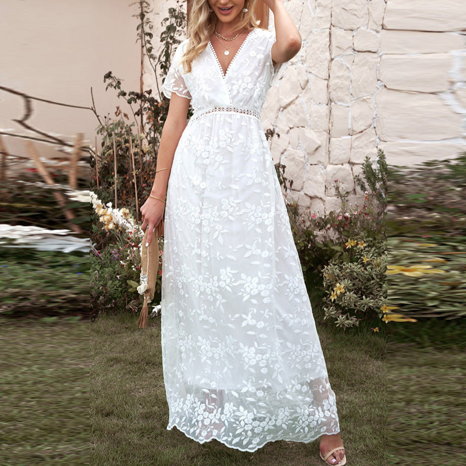 Summer Lace Hook-up Hollow Dress