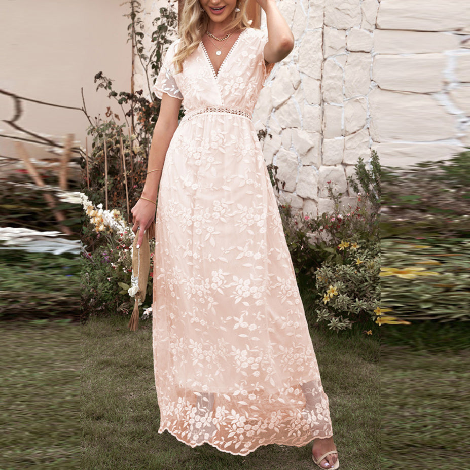 Summer Lace Hook-up Hollow Dress