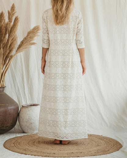 Victorian White Lace Boho Dress